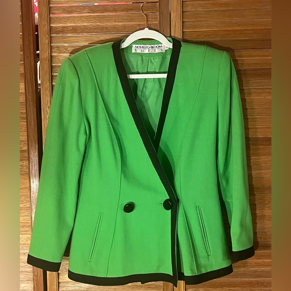 noviello bloom Suits, Green Vintage Women’s Suit Jacket 100% Virgin Wool